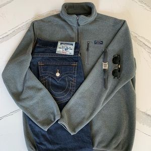 Bills Khakis Gray Heavy Fleece Half Zip Men L